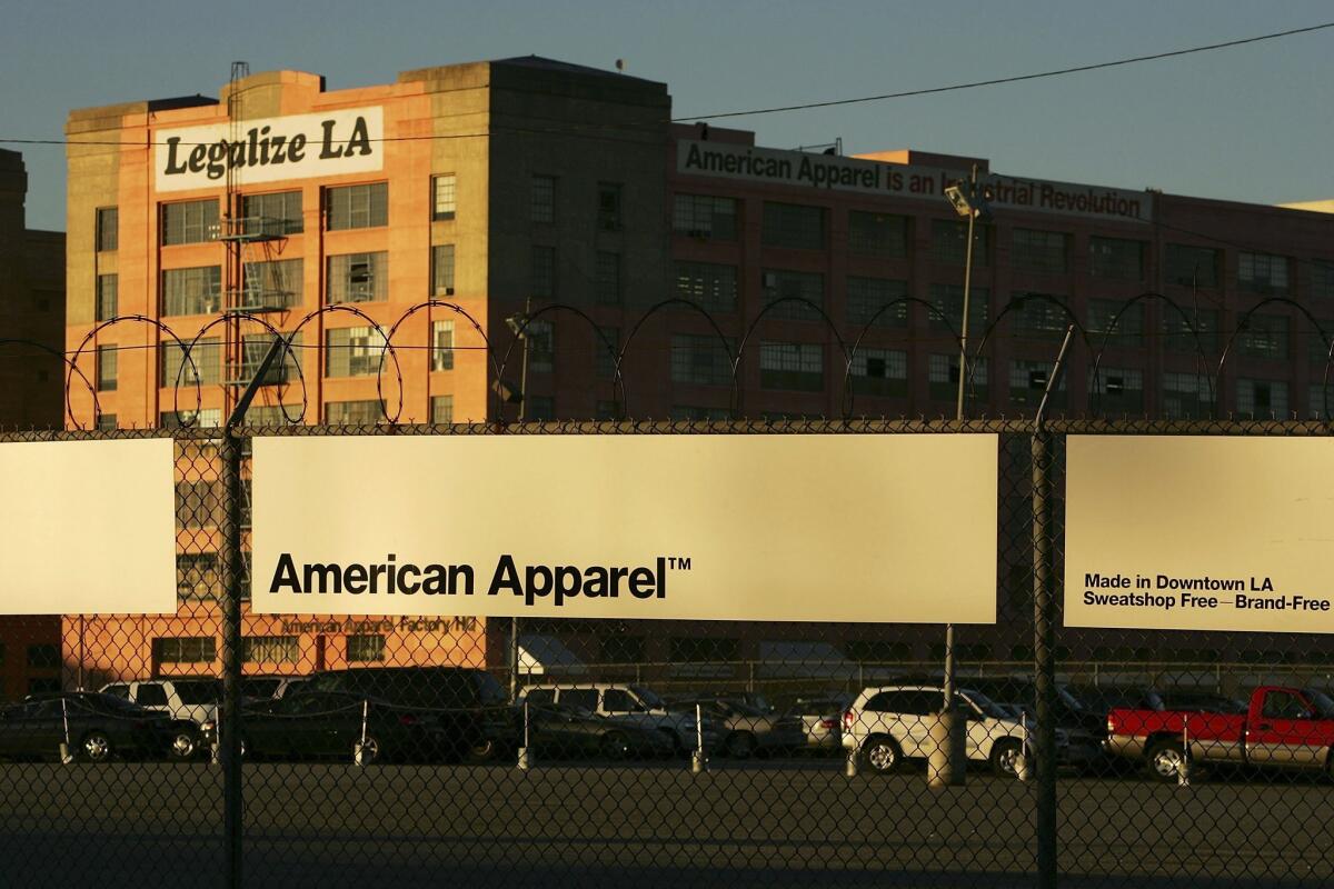 A lender is asking for repayment on a $10-million loan to American Apparel.
