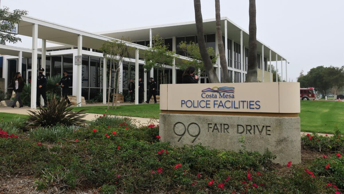 The Costa Mesa Police Station.