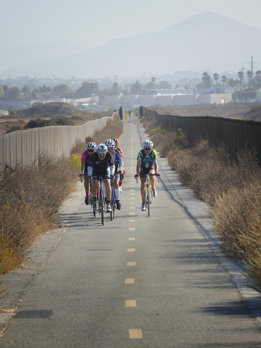 A group of cyclist in Imperial Beach cruised along the Bayshore Bikeway connecting Chula Vista to Imperial Beach on Thursday September 12, 2019.
