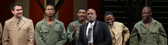 Kenny Leon with cast at the Broadway Opening Night Curtain Call Bows for The Roundabout Theatre Company's "A Soldier's Play."