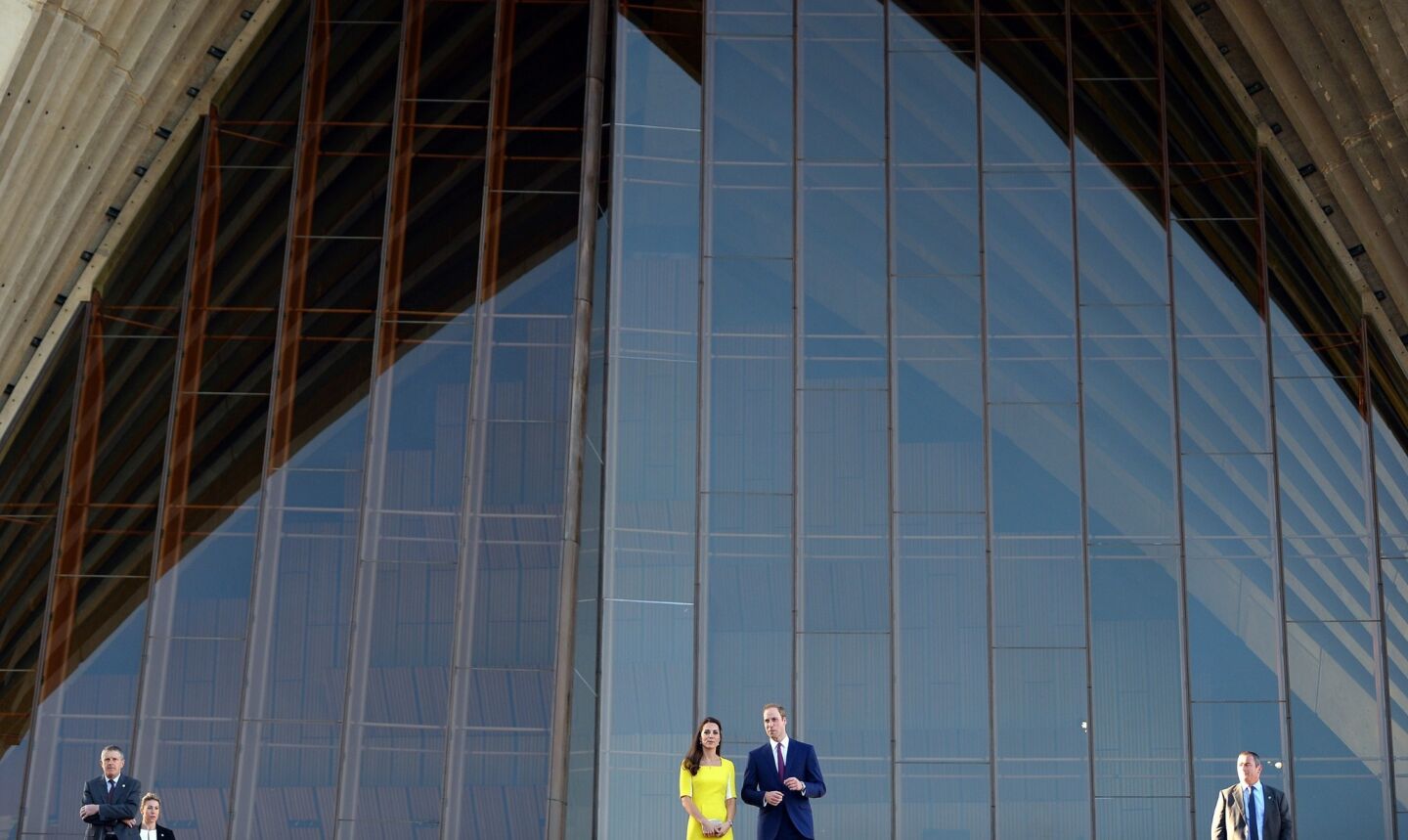 William and Catherine pose for photos on the stairs of the iconic Sydney Opera House.