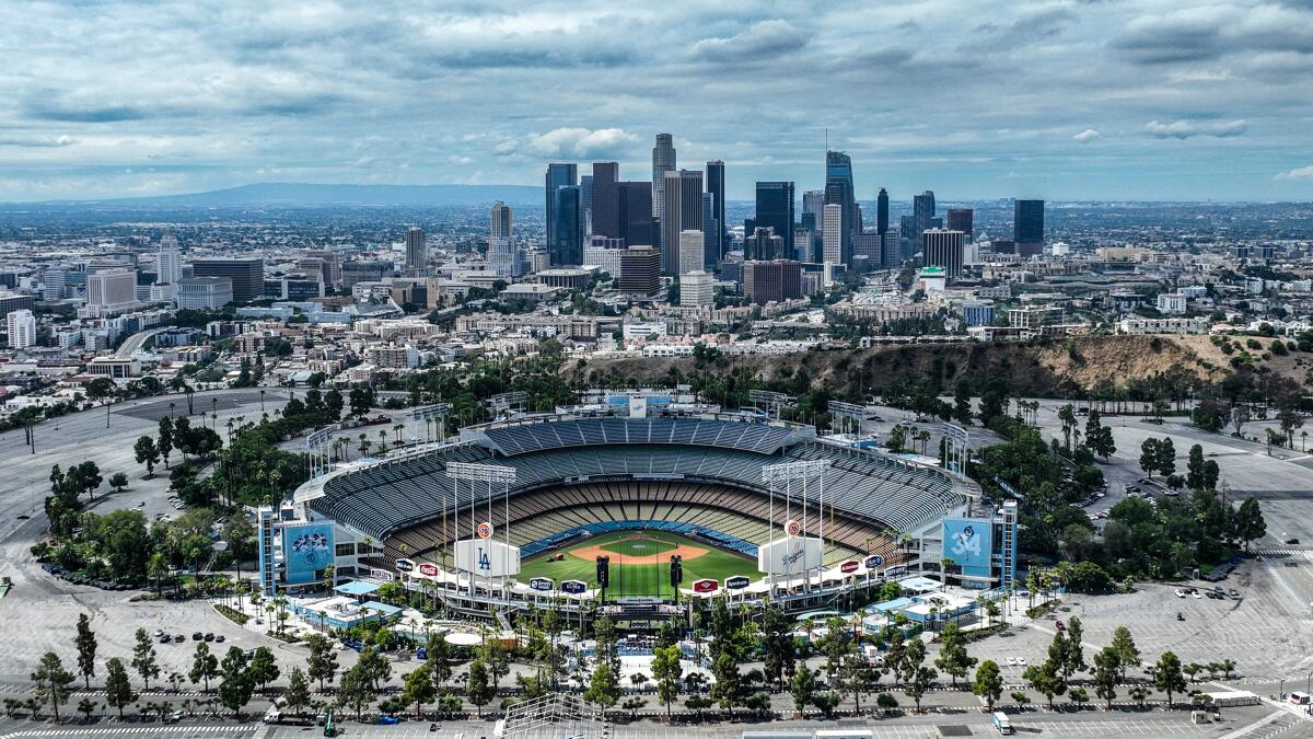 Dodger Stadium completely flooded by Tropical Storm Hilary