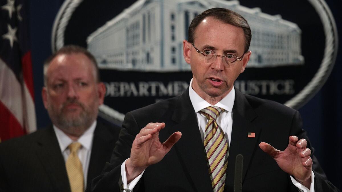 Deputy Atty. Gen. Rod Rosenstein at an October news conference.