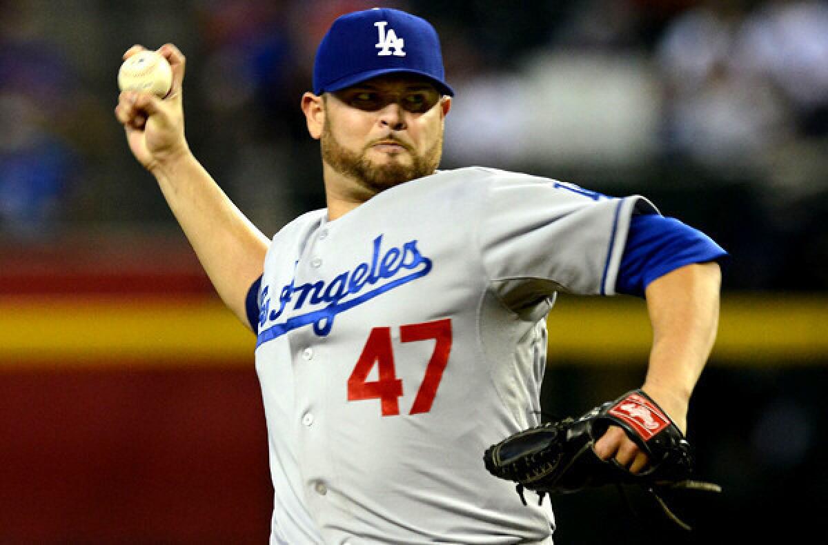 Veteran right-hander Ricky Nolasco is tentatively planned to be the Game 4 starter for the Dodgers in the playoff series against the Atlanta Braves.