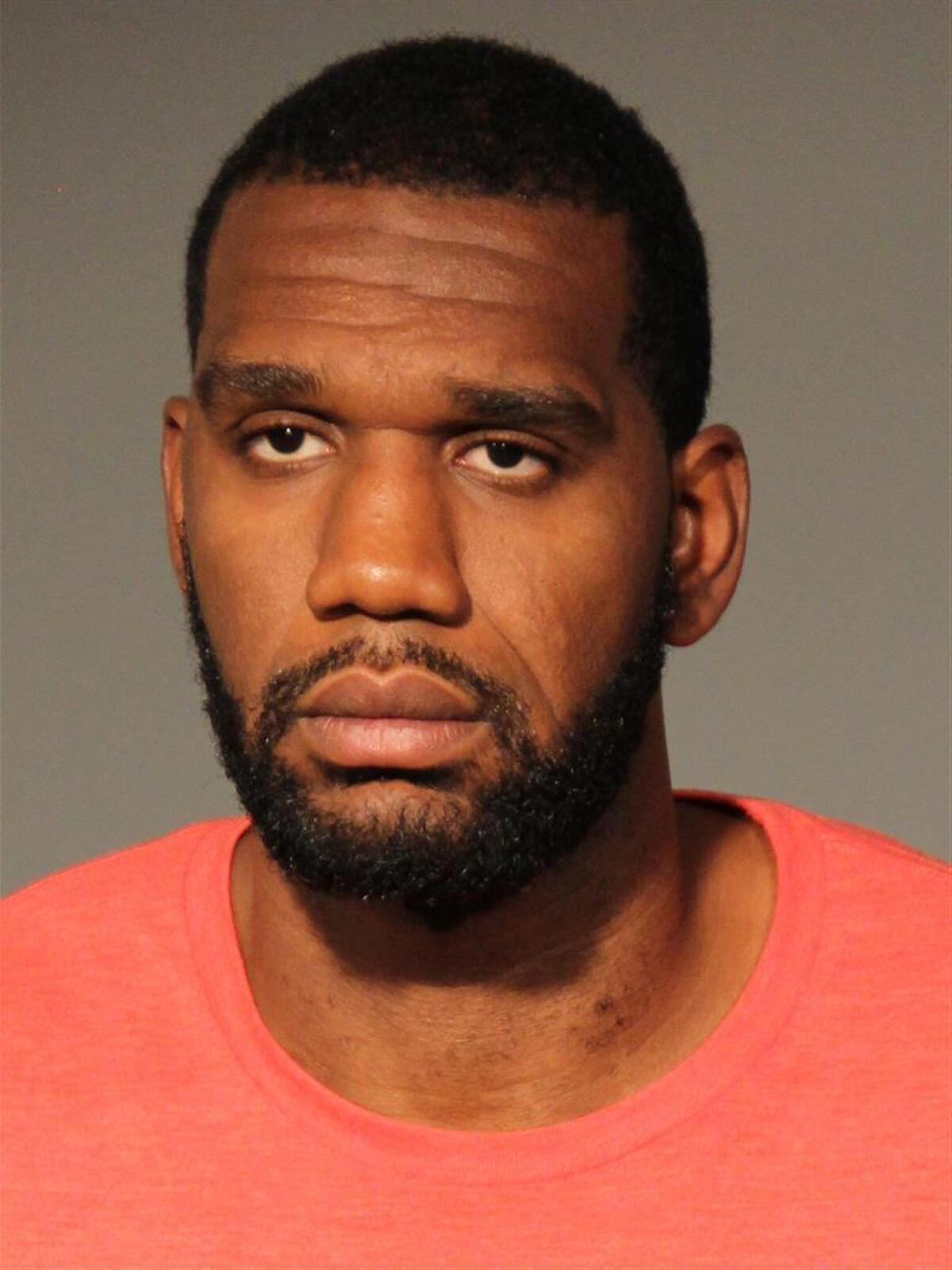 A mug shot of Greg Oden, the Miami Heat player who was arrested Thursday on suspicion of battery.