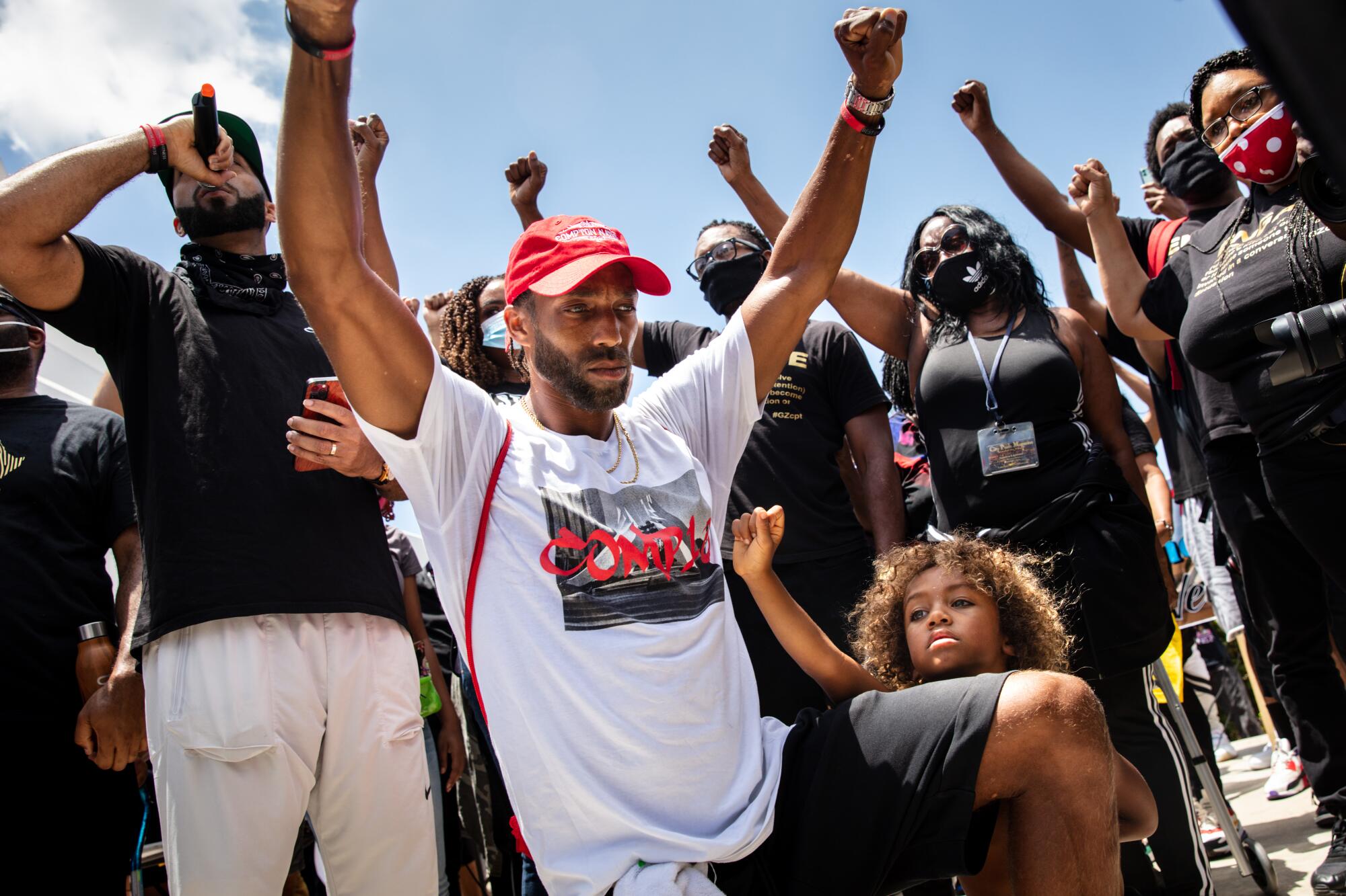 Protesters at the Compton Peace Ride on June 7.