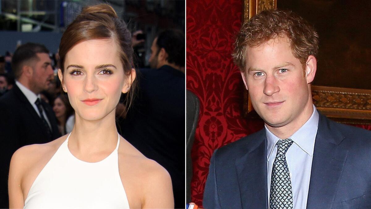 "Harry Potter" alum Emma Watson has shut down rumors that she and Britain's Prince Harry are dating.