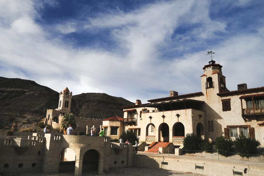 Scotty's Castle, before it was damaged in October 2015. It is located in Grapevine Canyon in the northern part of Death Valley National Park.