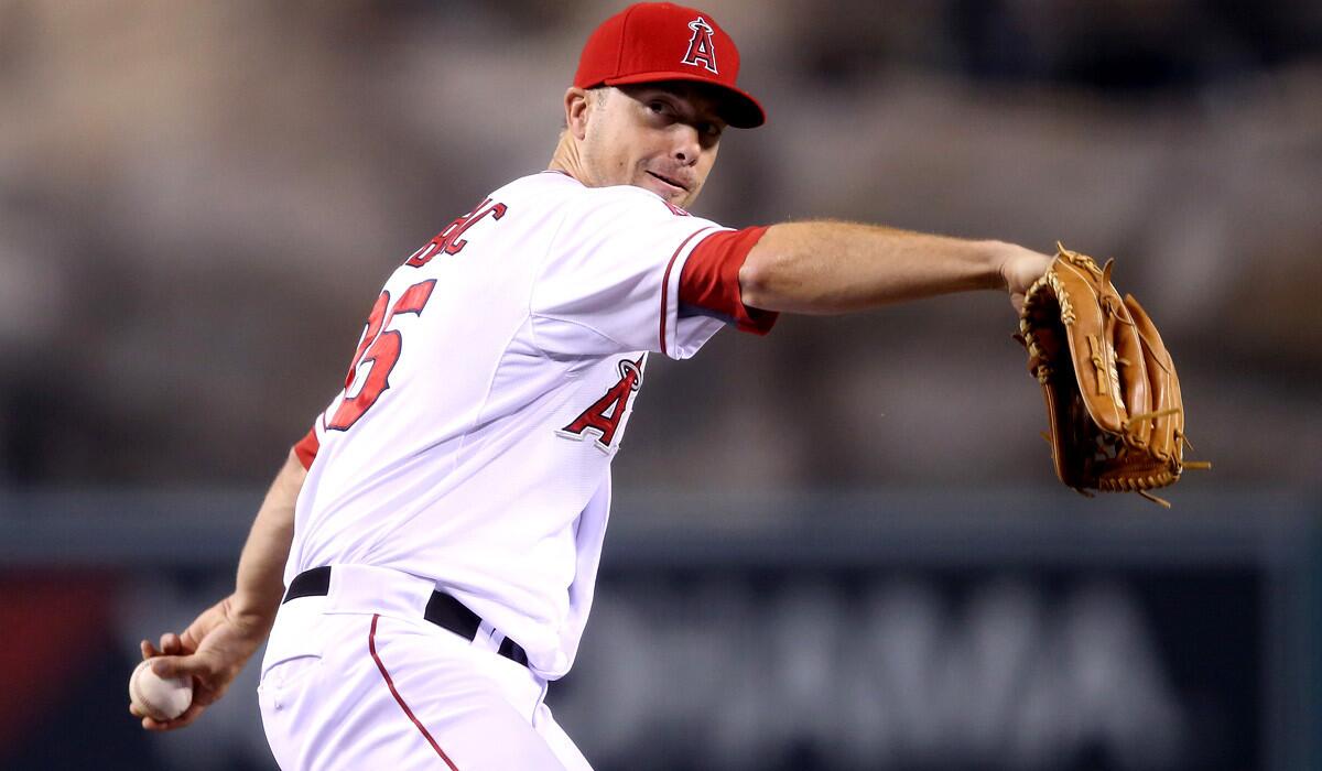 Angels starter Wade LeBlanc went 5 1/3 shutout innings against the Mariners on Thursday night, giving up only three hits.