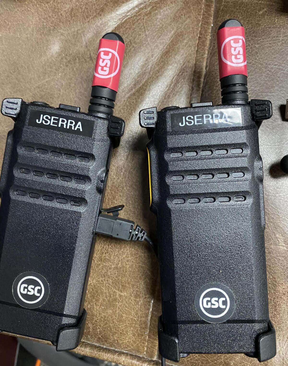 Two JSerra walkie-talkies
