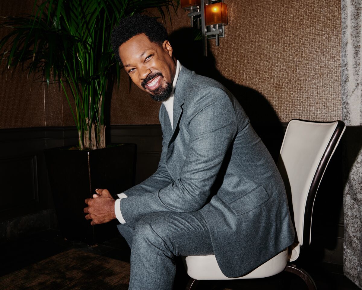 Actor Corey Hawkins smiles for a portrait.