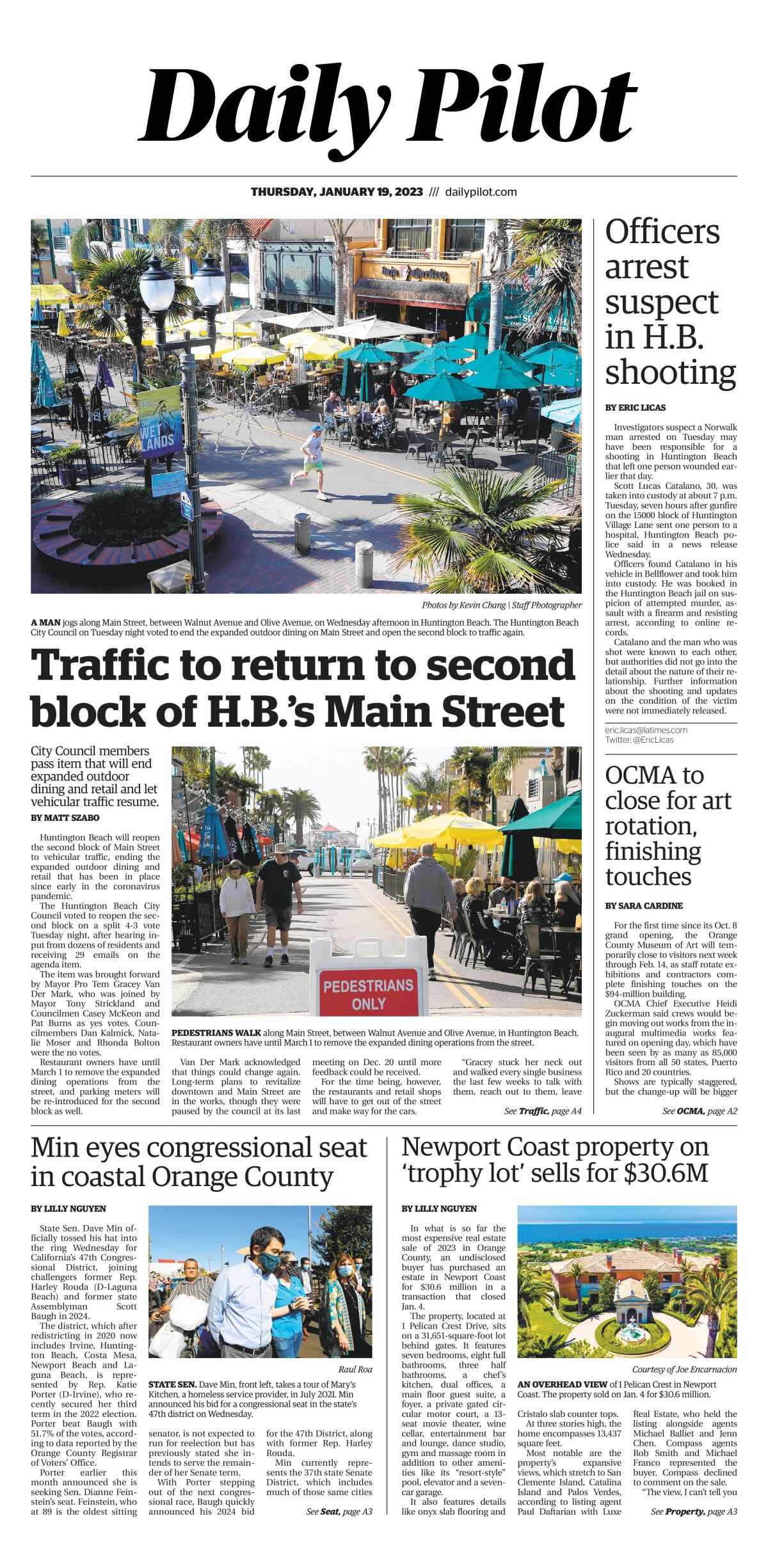 Jan. 19, 2023 Daily Pilot cover