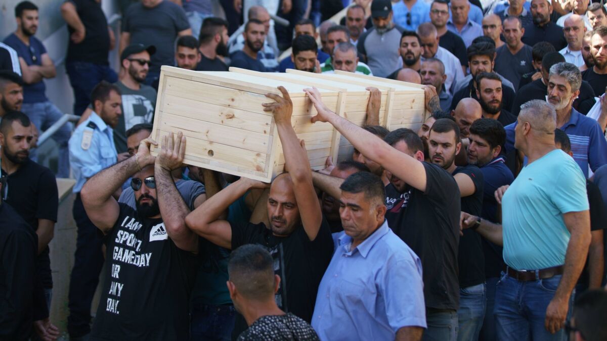 The funeral of Hail Sethawi, 30. The Israeli police officer was killed in the shooting attack at the Temple Mount compound.