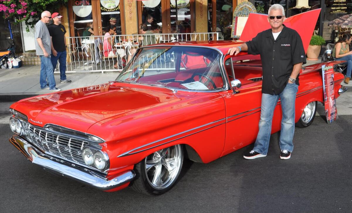 Laguna Niguel resident and prostate cancer survivor Carson Lev with his 1959 Chevrolet Bel Air "Redphin." 