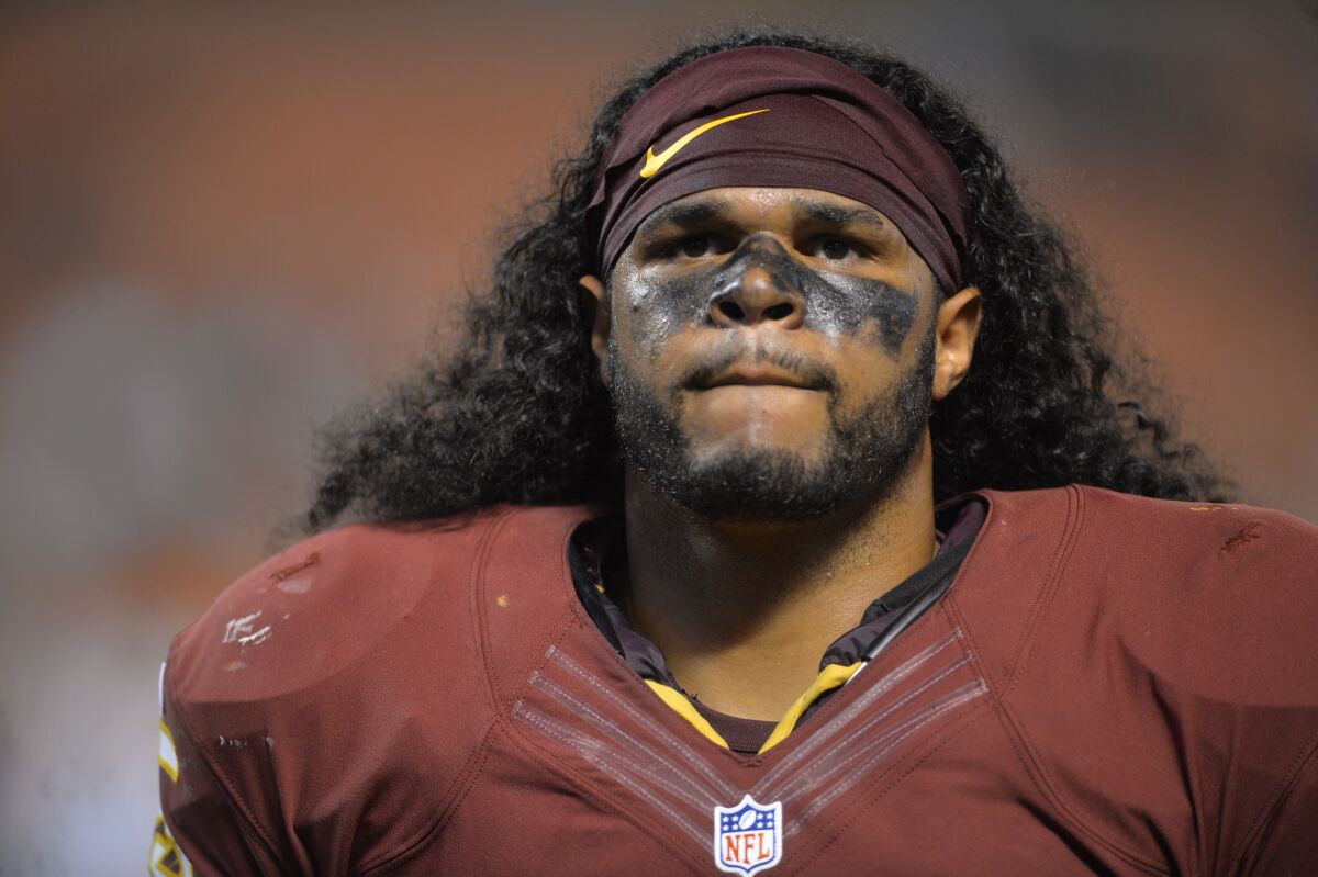 Jordan Campbell during his playing days with the Washington Redskins in 2015.