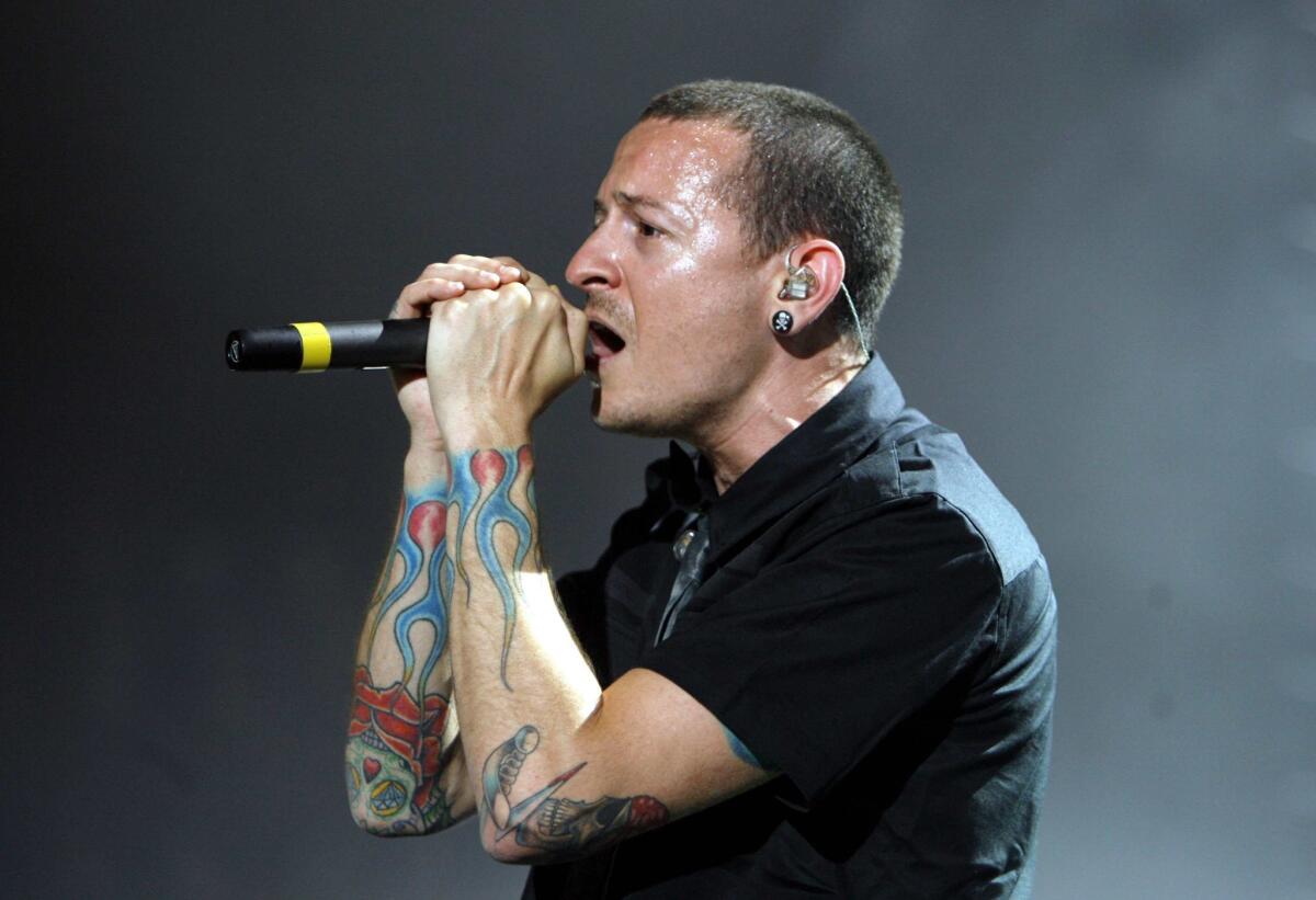 Chester Bennington of Linkin Park performs at the Hallenstadion in Zurich, Switzerland, on June 11, 2007.