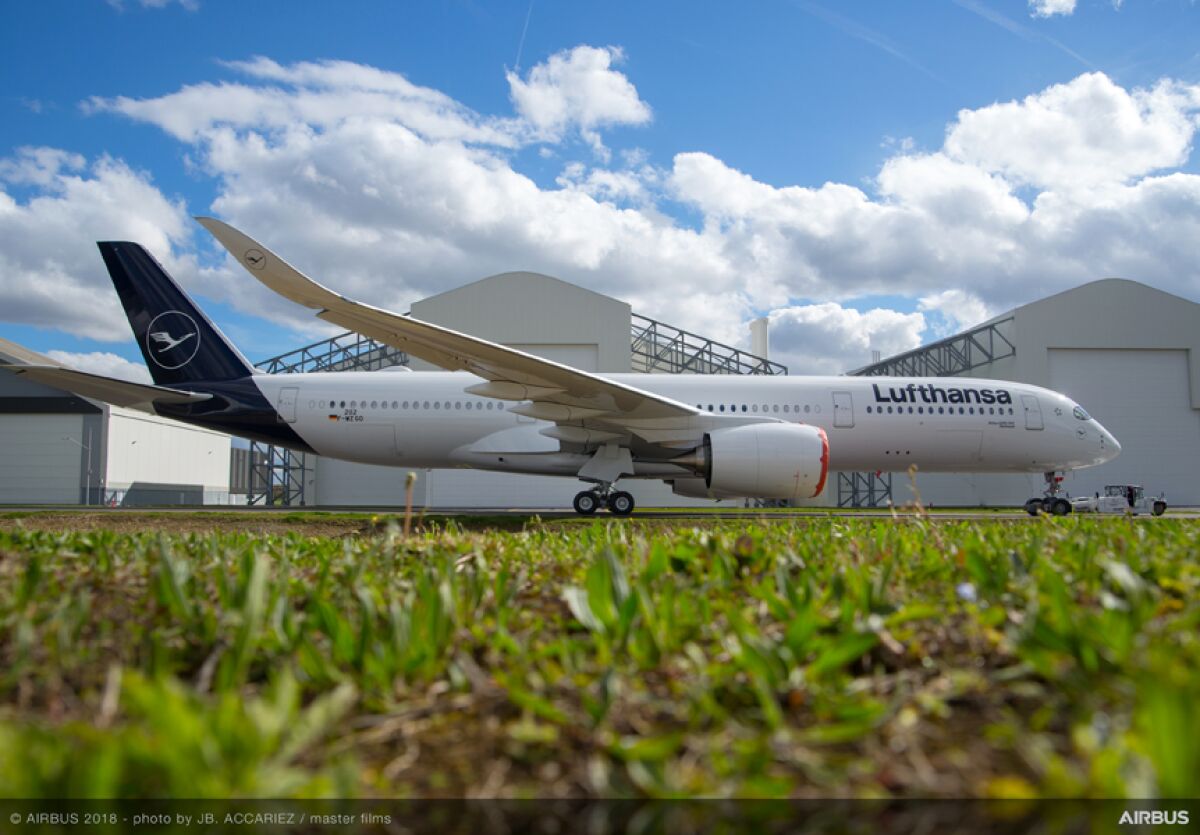 Lufthansa's 293-seat Airbus A350-900, which will fly between San Diego and Munich