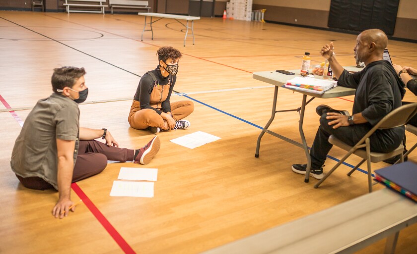 Actors Bryan Banville, left, and Janaya Mahealani Jones with director Jeffrey Polk