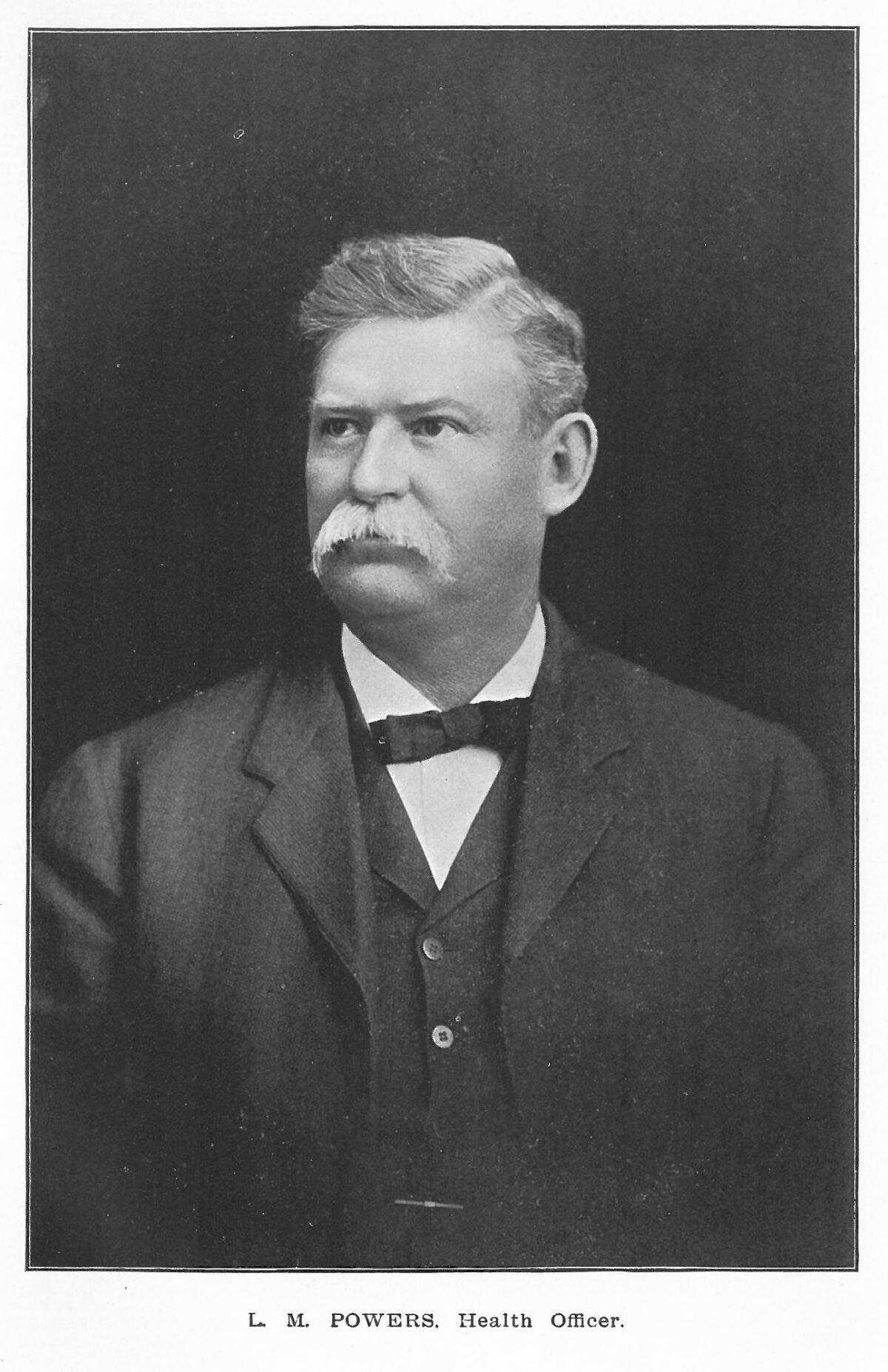 Los Angeles City Health Commissioner Luther M. Powers was instrumental in lessening the effects of Spanish flu on the city.