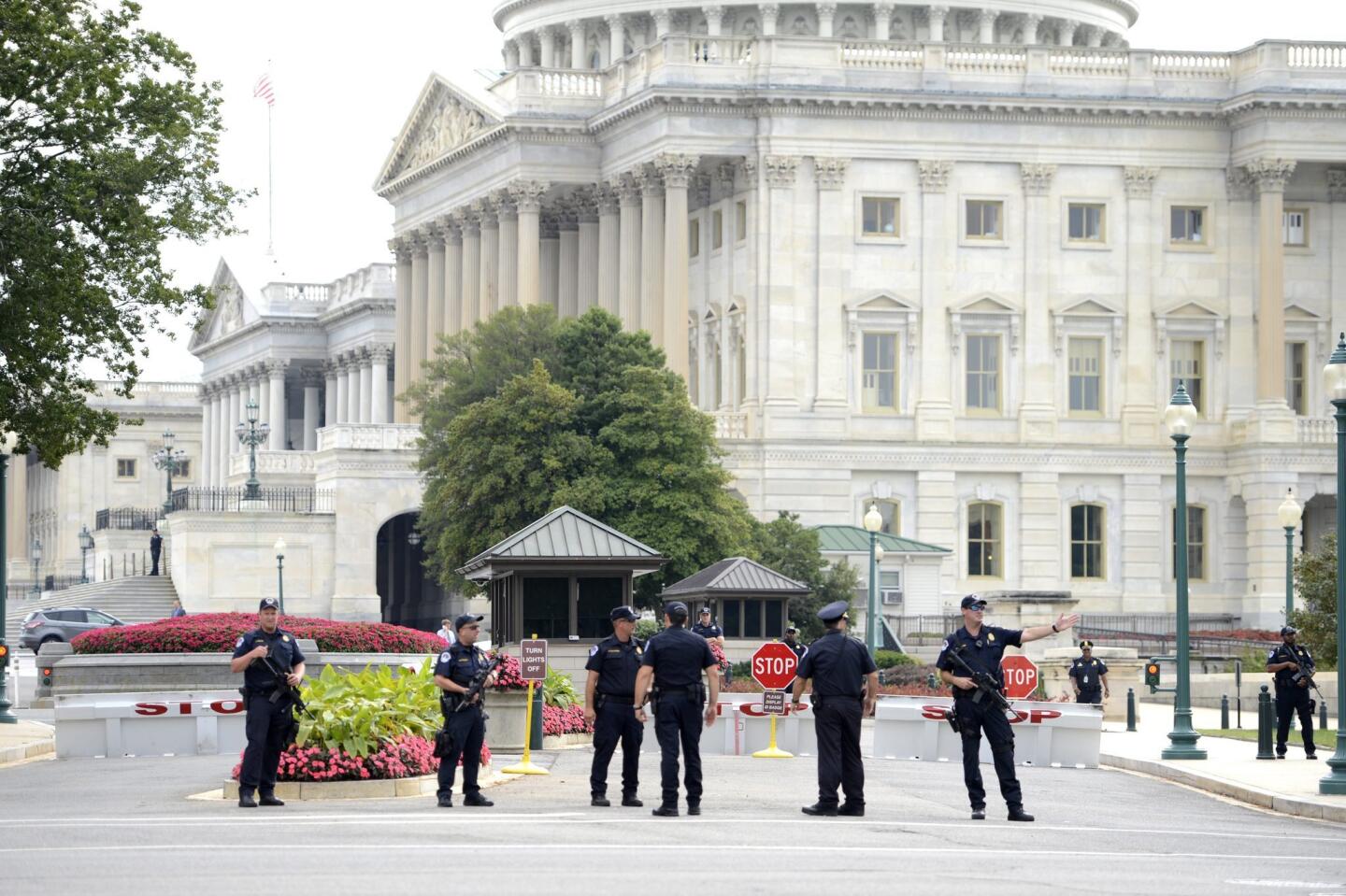 Police outside the Capitol