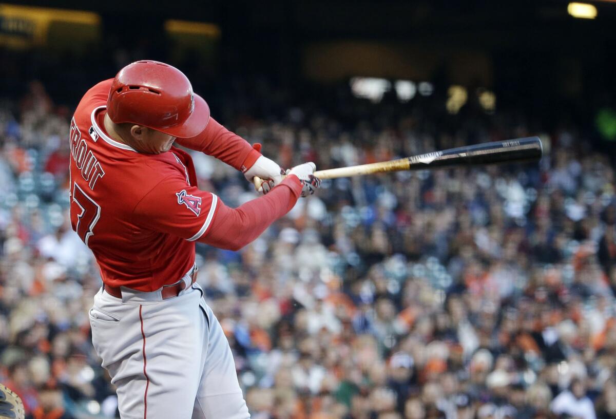 Angels outfielder Mike Trout has done a better job of hitting high strikes this season.