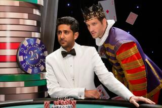 Adhir Kalyan, left, and Parker Young in "United States of Al" on CBS.