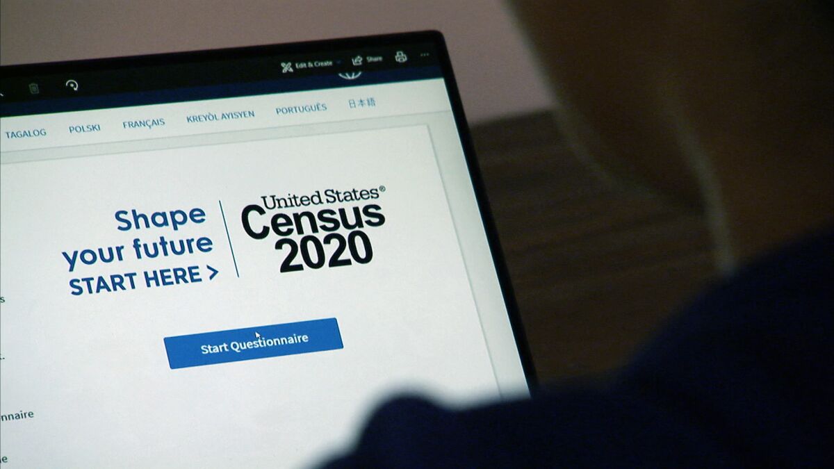 Only 63% of U.S. households have responded to the 2020 census by mail, phone or online.