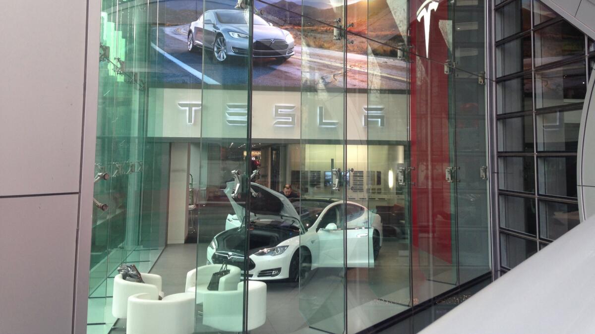 A Tesla store in Beijing, one of 24 stores and service centers in China.