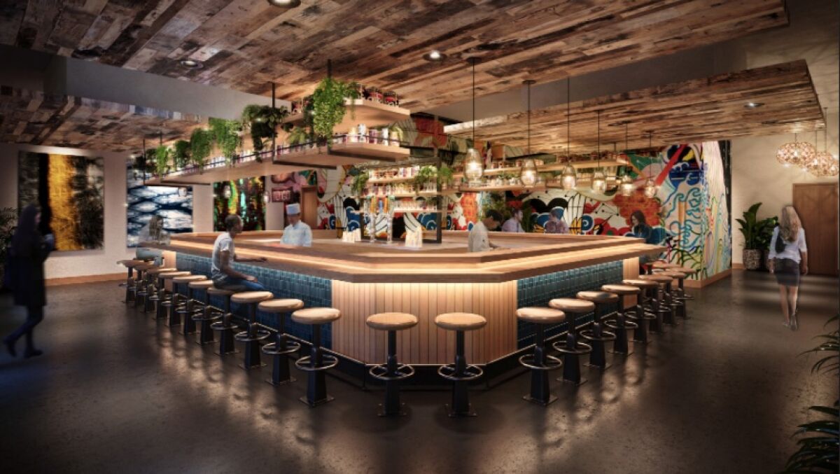 A rendering of the new Temaki Bar set to open in Encinitas in March.