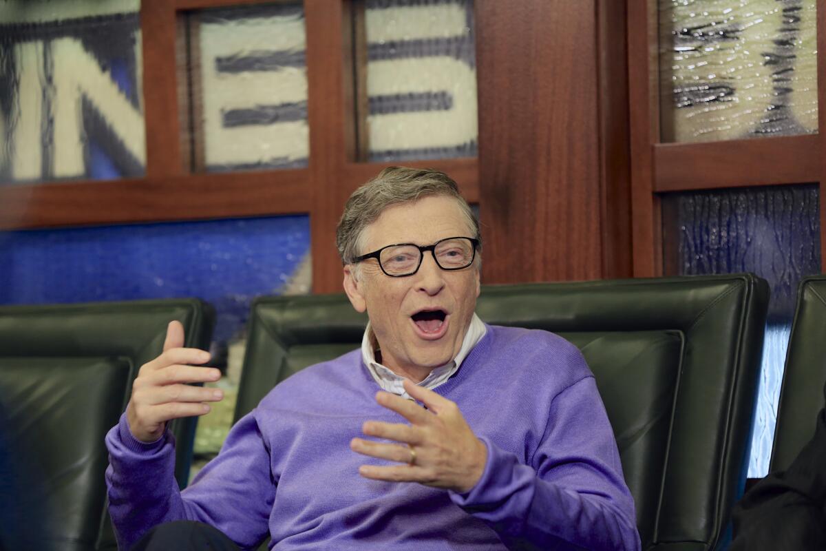 Microsoft co-founder Bill Gates is interviewed on the Fox Business Network.