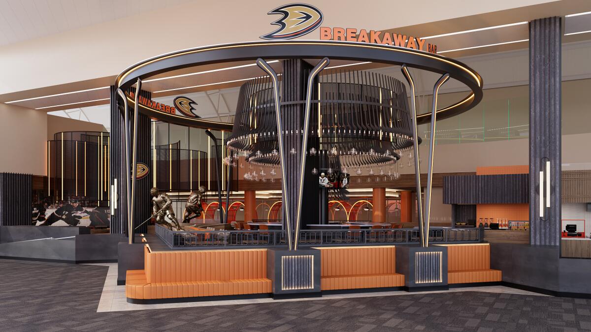 An artist rendering of a restaurant inside an airport.