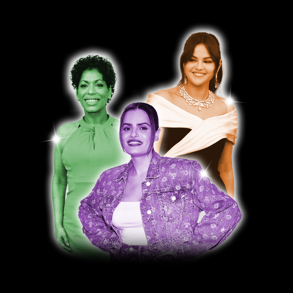 Collage of Selena Gomez, Liza Colón-Zayas and Nava Mau