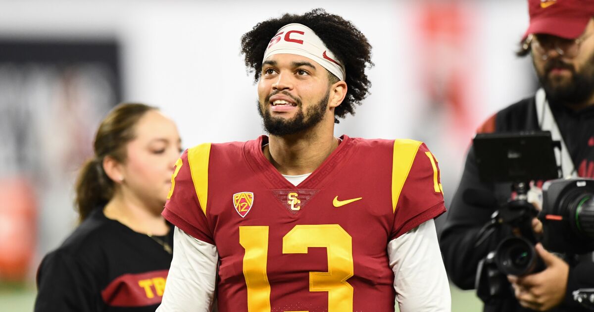 Caleb Williams wins the Heisman Trophy, cementing his place in USC football lore