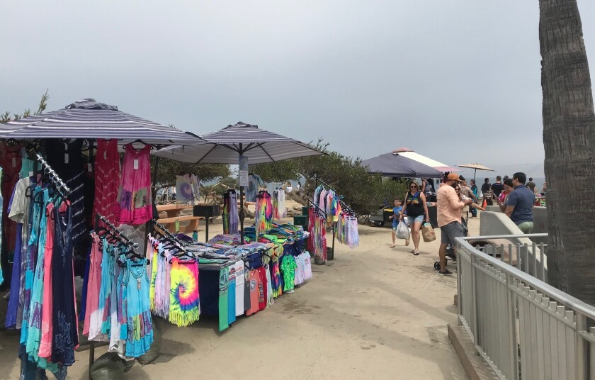 Vendors offers their wares near La Jolla Cove.