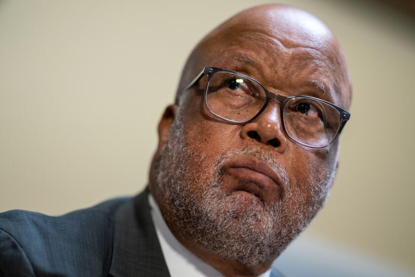 WASHINGTON, DC - DECEMBER 14: Rep. Bennie Thompson (D-MS) speaks before the Committee on Rules on Capitol Hill on Tuesday, Dec. 14, 2021 in Washington, DC. (Kent Nishimura / Los Angeles Times)