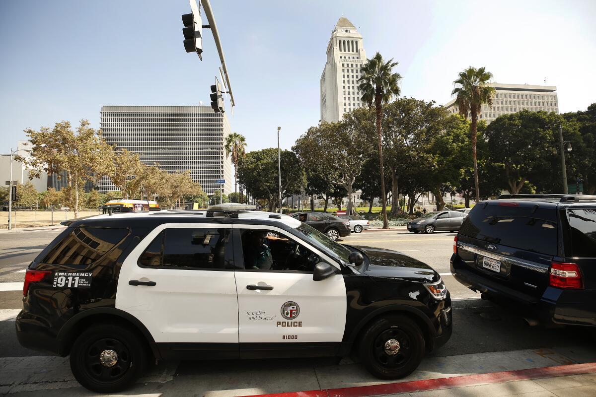 A parked LAPD vehicle 