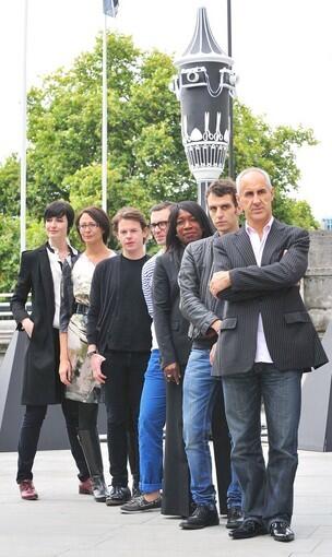 London Fashion week found a new home this season at Somerset House. Gathered to help launch the event were, from left, model Erin O;Connor, the Fashion Council's Caroline Rush, Christopher Kane, Erdem, Lauren Joseph, Marios Schwab and the Fashion Councils Simon Ward.