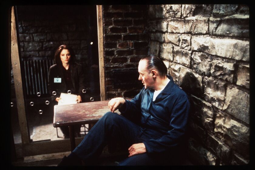 Jodie Foster and Anthony Hopkins in "The Silence of the Lambs."