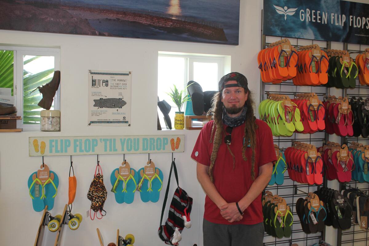 Randall Engstrom, owner of Randall's Sandals on Garnet Avenue, said he was relieved to be able to reopen the store this month after its March closure because the summer period gives him half his annual sales.