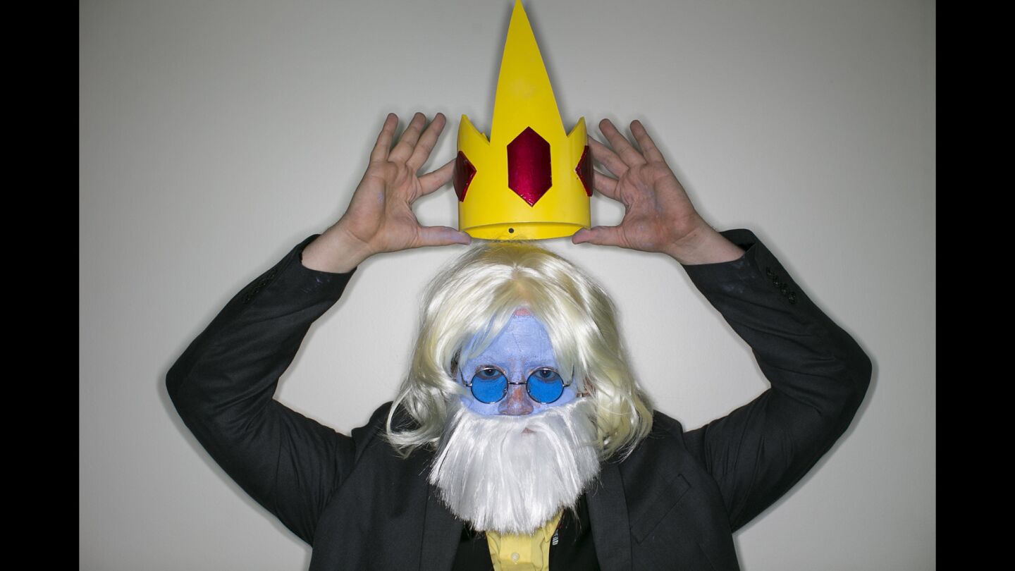 Peter Kenney is the Ice King from the television cartoon "Adventure Time" at Comic-Con International 2016.