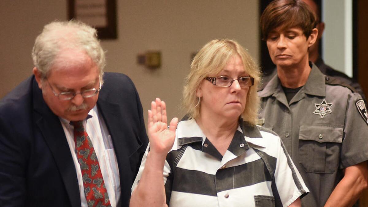 Joyce Mitchell makes a court appearance in Plattsburgh, N.Y. on July 28.