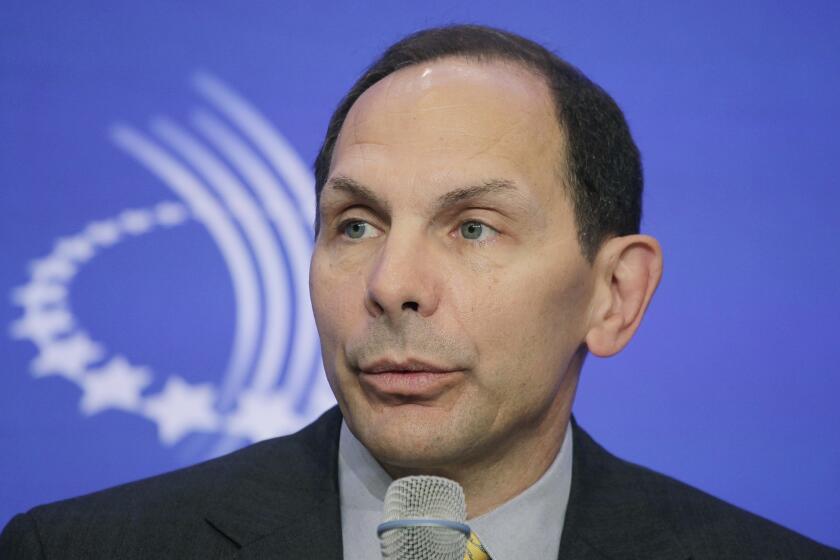This Sept. 22, 2011 file photo shows Robert McDonald, CEO and president of Procter and Gamble, speaking at the Clinton Global Initiative in New York. President Barack Obama is selecting McDonald as his choice to be secretary of Veterans Affairs, an official said Sunday, June 29, 2014.