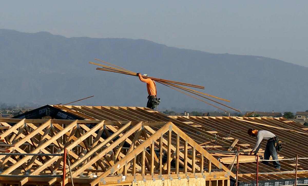 Home construction in Murrieta, Calif., in 2017.