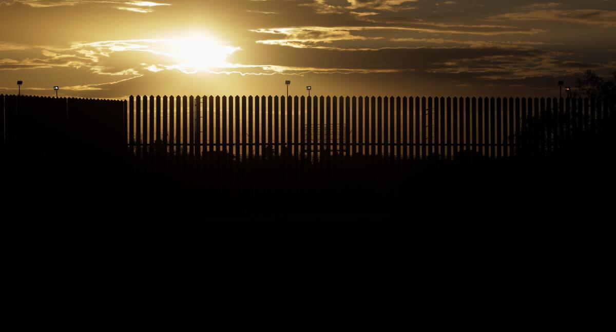 The border fence in Hidalgo, Texas.