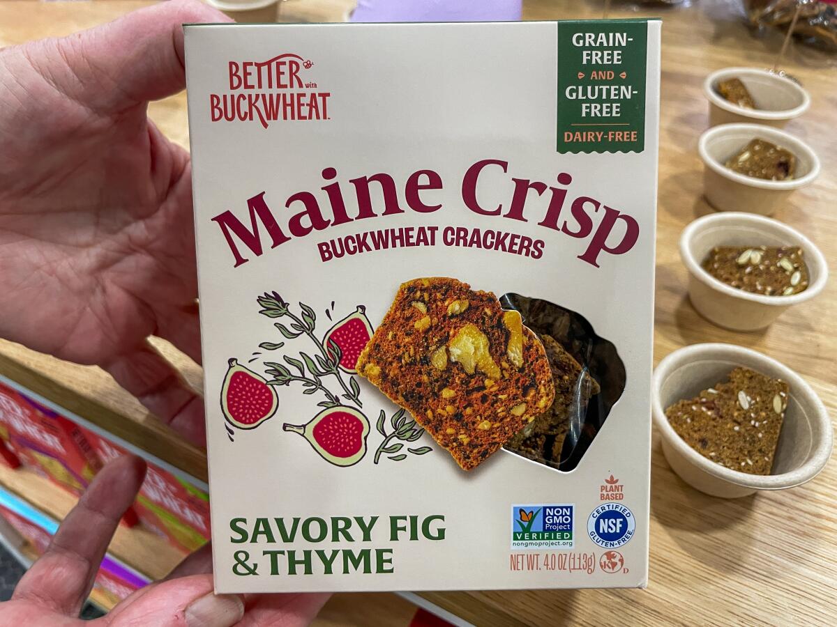 Maine Crisp buckwheat crackers at the Winter Fancy Food Show in Las Vegas. 