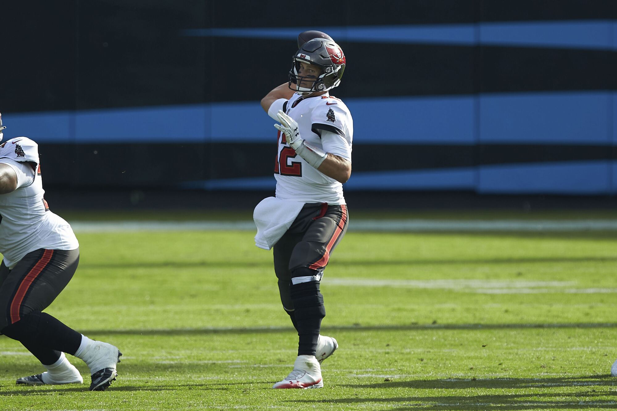 Tom Brady passes against the Carolina Panthers on Nov. 15.