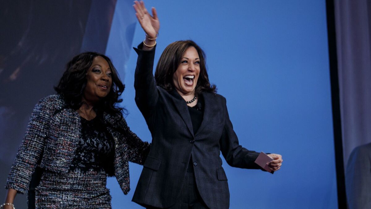 Star Jones and Sen. Kamala Harris at the Black Enterprise Women of Power Summit in Las Vegas. 