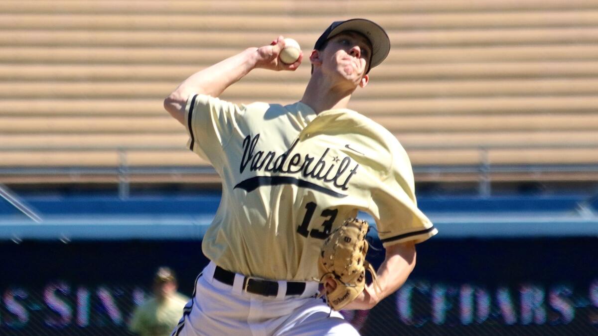 Dodgers' first round draft pick Walker Buehler has pitched in Dodger Stadium before, during the Dodger Stadium College Baseball Classic.