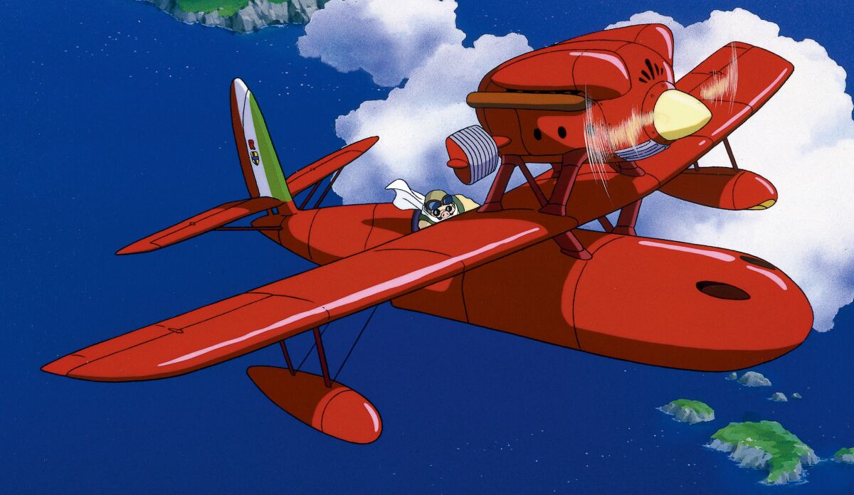 Porco flies a plane in 'Porco Rosso'