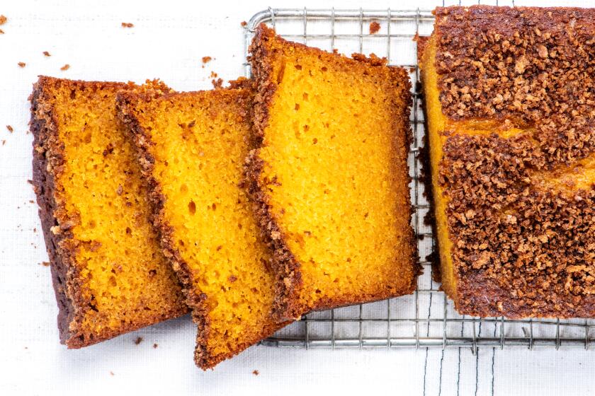 LOS ANGELES, CA- September 19, 2019: Roasted Pumpkin Loaves with Salted Breadcrumbs on Thursday, September 19, 2019. (Mariah Tauger / Los Angeles Times / prop styling by Nidia Cueva)